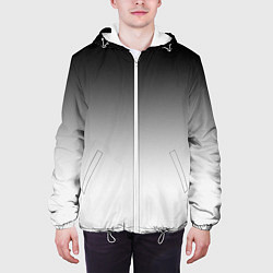 Куртка с капюшоном мужская Black and white gradient, цвет: 3D-белый — фото 2