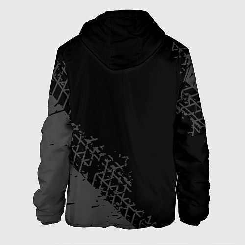 Мужская куртка Geely speed на темном фоне со следами шин: надпись / 3D-Черный – фото 2