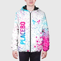 Куртка с капюшоном мужская Placebo neon gradient style: надпись, символ, цвет: 3D-черный — фото 2