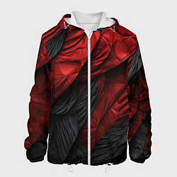 Куртка с капюшоном мужская Red black texture, цвет: 3D-белый