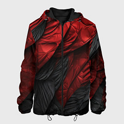 Куртка с капюшоном мужская Red black texture, цвет: 3D-черный