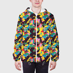Куртка с капюшоном мужская Модный красочный камуфляж, цвет: 3D-белый — фото 2