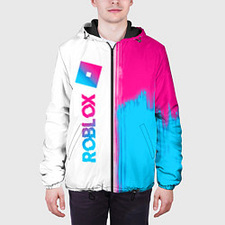 Куртка с капюшоном мужская Roblox neon gradient style: по-вертикали, цвет: 3D-черный — фото 2