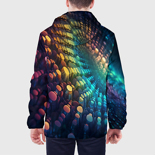 Мужская куртка Радужные блики нейроарт / 3D-Черный – фото 4