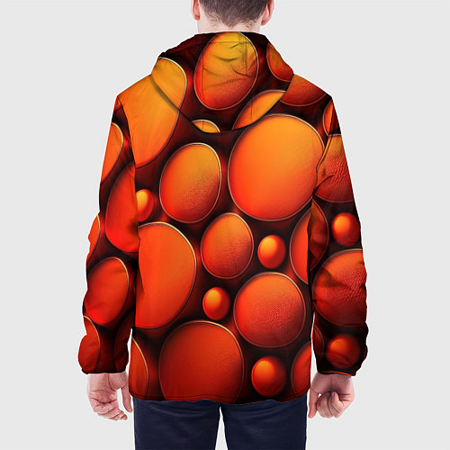 Мужская куртка Оранжевы е круглые плиты / 3D-Черный – фото 4