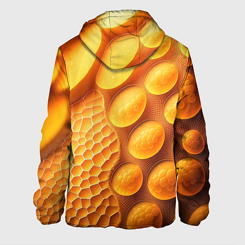 Мужская куртка Оранжевые круглые плиты / 3D-Белый – фото 2