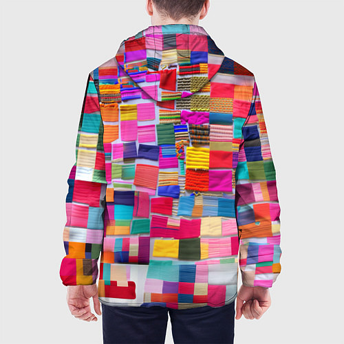 Мужская куртка Разноцветные лоскутки / 3D-Черный – фото 4
