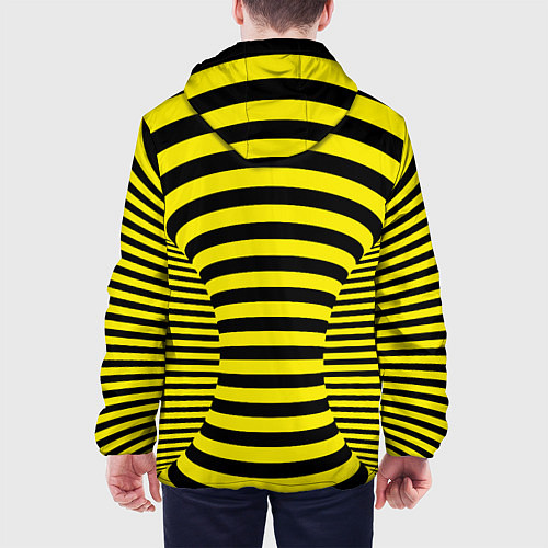 Мужская куртка Осиная талия - полосатая иллюзия / 3D-Черный – фото 4