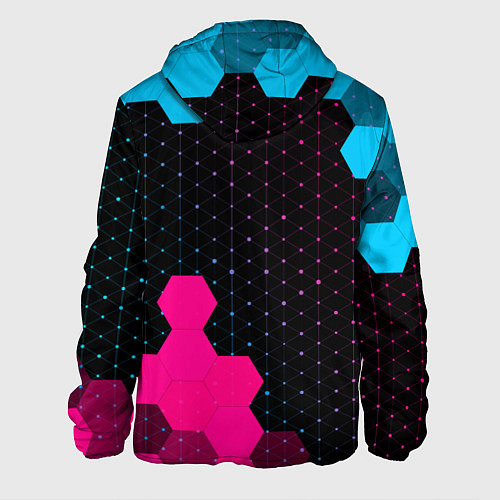 Мужская куртка Suzuki - neon gradient: надпись, символ / 3D-Черный – фото 2