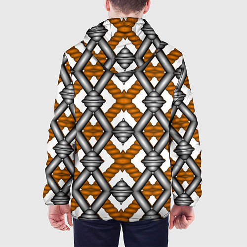 Мужская куртка Абстрактные решетки / 3D-Черный – фото 4