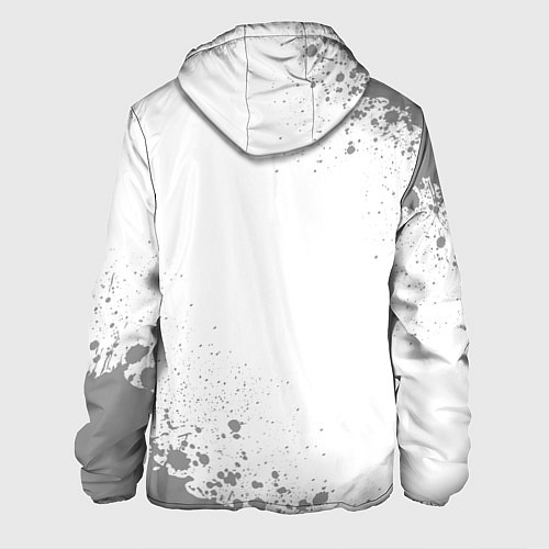 Мужская куртка Evangelion glitch на светлом фоне: надпись, символ / 3D-Белый – фото 2