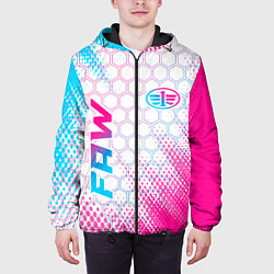 Куртка с капюшоном мужская FAW neon gradient style: надпись, символ, цвет: 3D-черный — фото 2