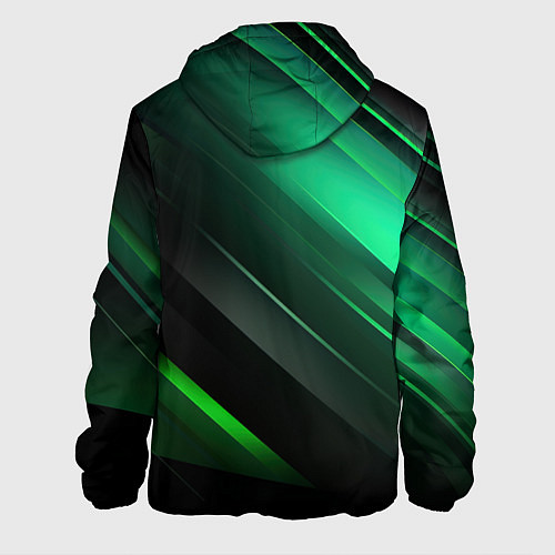 Мужская куртка Black green abstract / 3D-Черный – фото 2