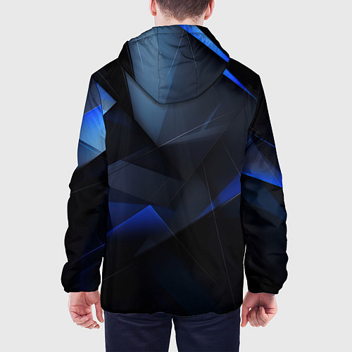 Мужская куртка Черная и голубая текстура / 3D-Черный – фото 4