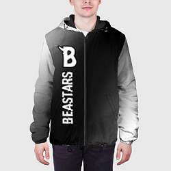 Куртка с капюшоном мужская Beastars glitch на темном фоне: по-вертикали, цвет: 3D-черный — фото 2