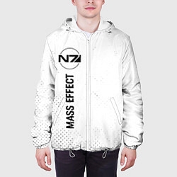Куртка с капюшоном мужская Mass Effect glitch на светлом фоне: по-вертикали, цвет: 3D-белый — фото 2