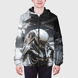 Куртка с капюшоном мужская Ксеноморф киборг, цвет: 3D-черный — фото 2