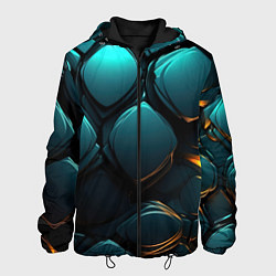 Куртка с капюшоном мужская Объемные большие плиты, цвет: 3D-черный