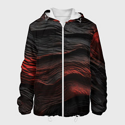 Куртка с капюшоном мужская Black red texture, цвет: 3D-белый