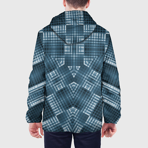 Мужская куртка Геометрические фигуры в темных цветах / 3D-Черный – фото 4