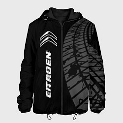 Куртка с капюшоном мужская Citroen speed на темном фоне со следами шин: по-ве, цвет: 3D-черный
