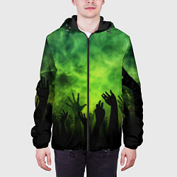 Куртка с капюшоном мужская Зомби вечеринка, цвет: 3D-черный — фото 2