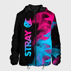 Куртка с капюшоном мужская Stray - neon gradient: по-вертикали, цвет: 3D-черный