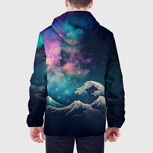 Мужская куртка Космическая Большая волна в Канагаве / 3D-Черный – фото 4