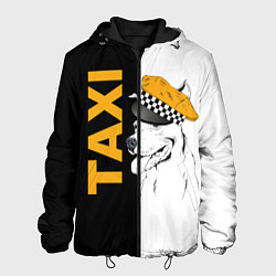 Куртка с капюшоном мужская Собака в кепке таксиста, цвет: 3D-черный