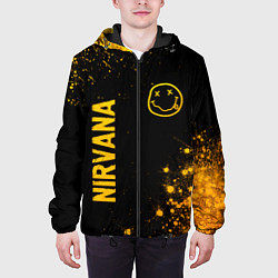 Куртка с капюшоном мужская Nirvana - gold gradient: надпись, символ, цвет: 3D-черный — фото 2