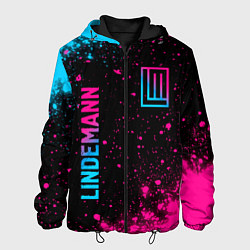 Куртка с капюшоном мужская Lindemann - neon gradient: надпись, символ, цвет: 3D-черный