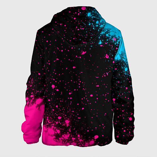 Мужская куртка Lindemann - neon gradient: надпись, символ / 3D-Черный – фото 2