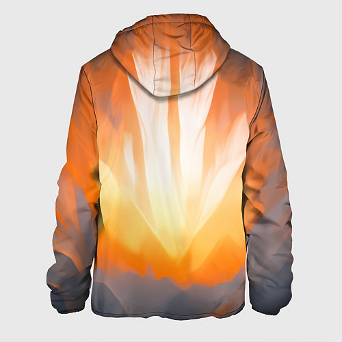 Мужская куртка Нарисованная огненная лиса / 3D-Белый – фото 2