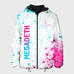 Мужская куртка Megadeth neon gradient style: надпись, символ