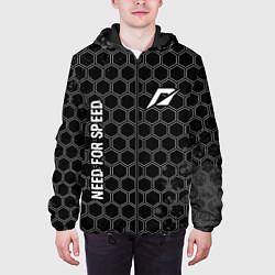 Куртка с капюшоном мужская Need for Speed glitch на темном фоне: надпись, сим, цвет: 3D-черный — фото 2
