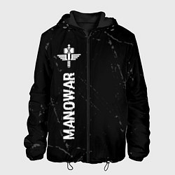 Куртка с капюшоном мужская Manowar glitch на темном фоне: по-вертикали, цвет: 3D-черный