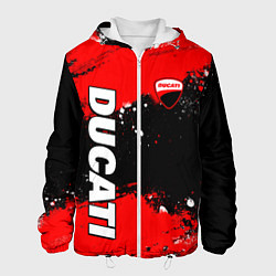 Куртка с капюшоном мужская Ducati - красная униформа с красками, цвет: 3D-белый