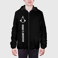 Куртка с капюшоном мужская Assassins Creed glitch на темном фоне: по-вертикал, цвет: 3D-черный — фото 2
