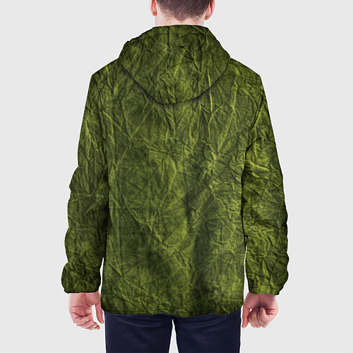 Мужская куртка Мятая зеленая ткань / 3D-Черный – фото 4