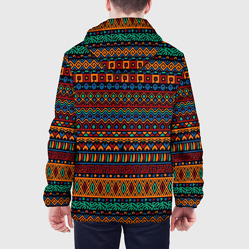 Мужская куртка Этнические узоры полосы / 3D-Черный – фото 4