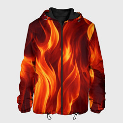 Куртка с капюшоном мужская Пламя огня, цвет: 3D-черный