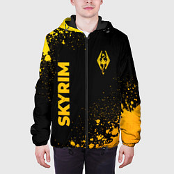 Куртка с капюшоном мужская Skyrim - gold gradient: надпись, символ, цвет: 3D-черный — фото 2
