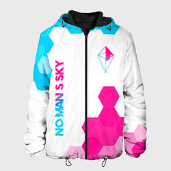 Мужская куртка No Mans Sky neon gradient style: надпись, символ
