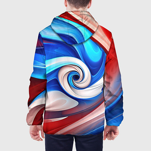 Мужская куртка Волны в цвете флага РФ / 3D-Черный – фото 4