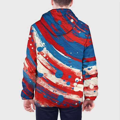Мужская куртка Краски в цветах флага РФ / 3D-Черный – фото 4
