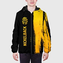 Куртка с капюшоном мужская Nickelback - gold gradient: по-вертикали, цвет: 3D-черный — фото 2