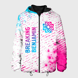 Мужская куртка Breaking Benjamin neon gradient style: надпись, си