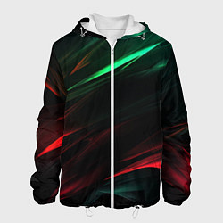 Куртка с капюшоном мужская Dark red and green, цвет: 3D-белый