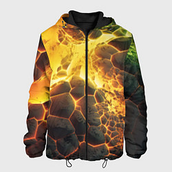 Куртка с капюшоном мужская Разлом плит из лавы, цвет: 3D-черный