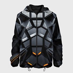 Куртка с капюшоном мужская Объемная черная конструкция, цвет: 3D-черный